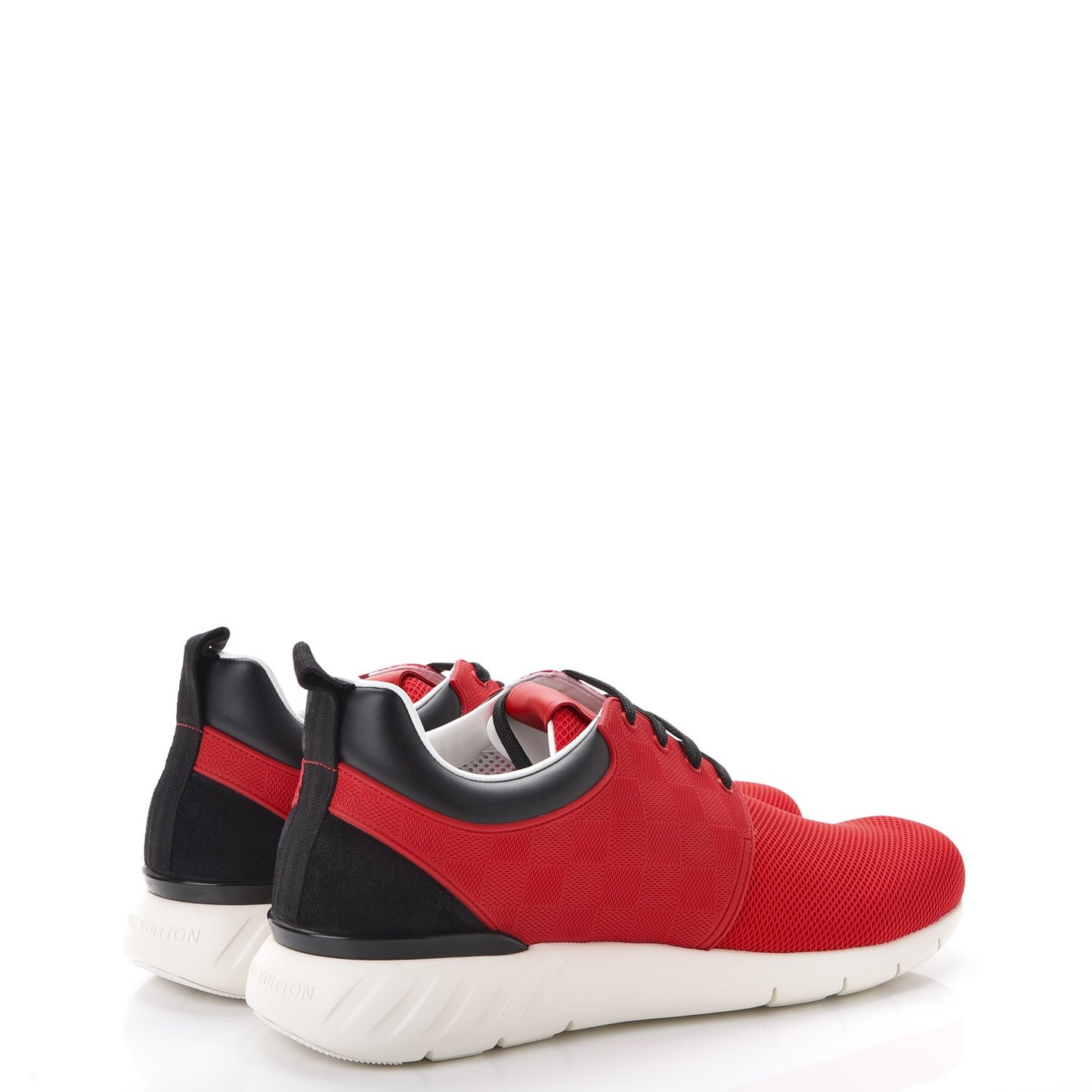 Rubber Mesh Suede Damier Fastlane Low Sneakers 9.5 Rouge