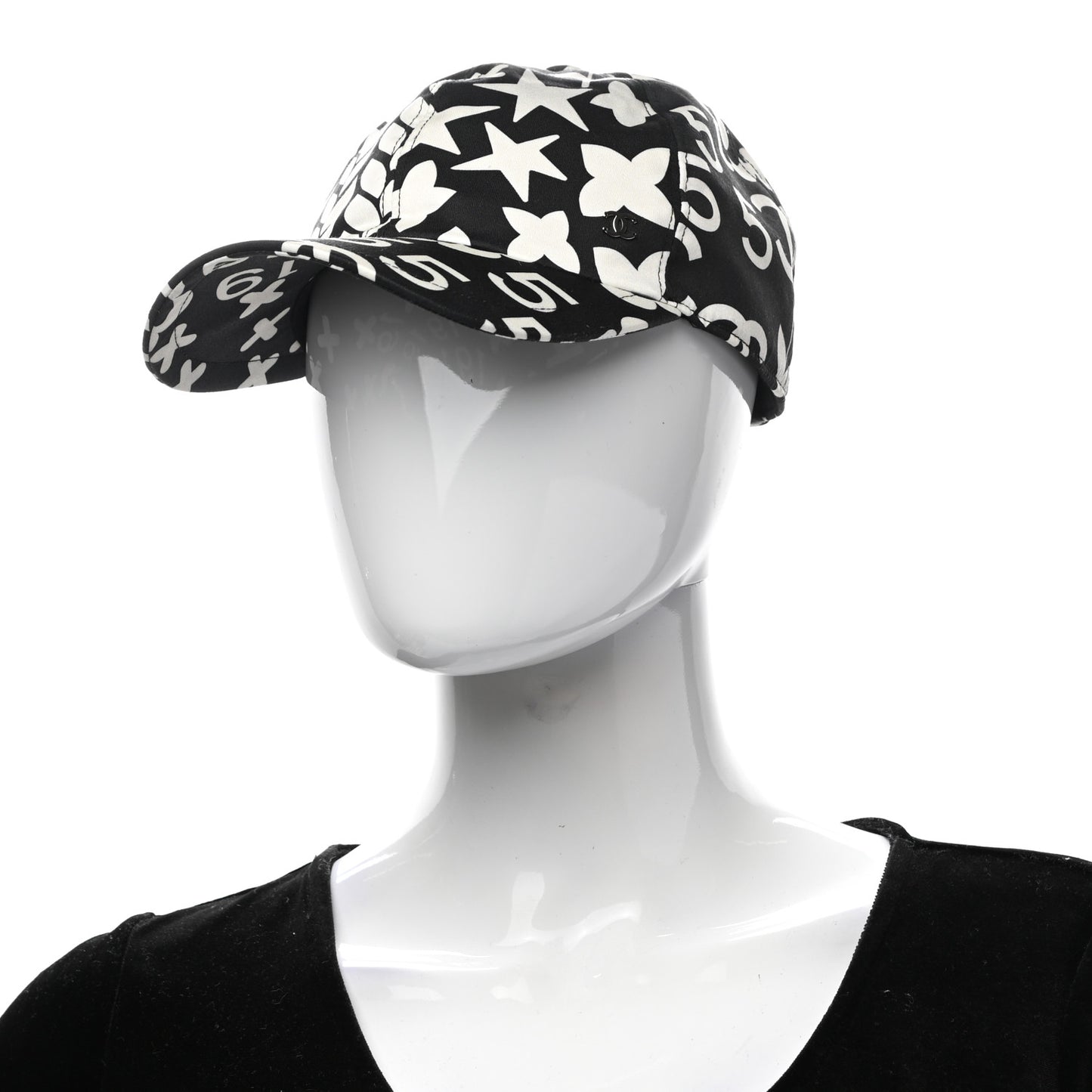 Cotton Cap Hat Black White