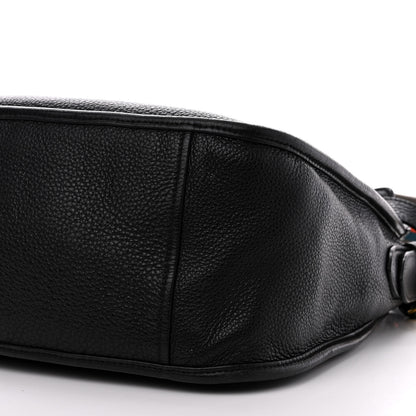 Prada Vitello Daino Zippered Messenger Hobo Black 10 of 17