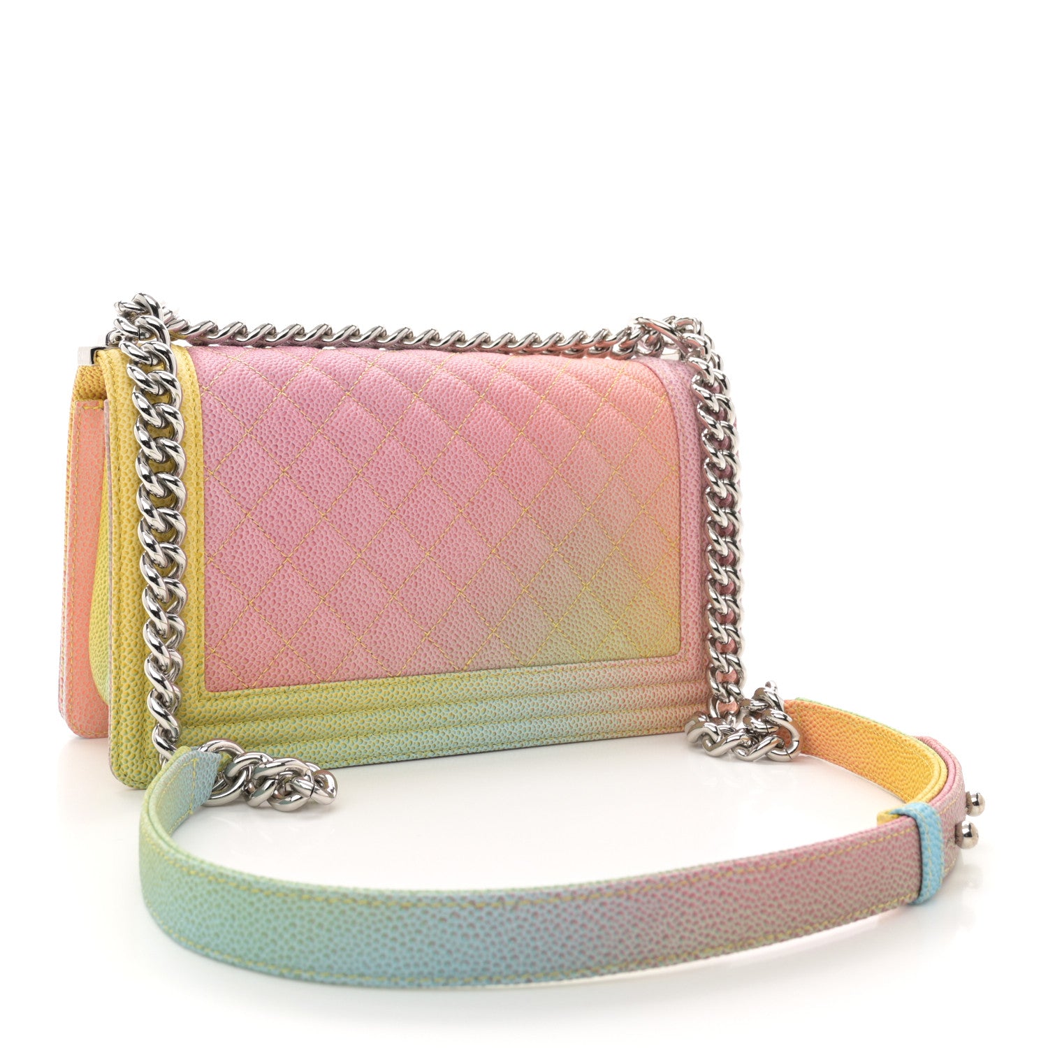 Chanel Caviar Quilted Medium Cuba Rainbow Boy Flap Multicolor 3 of 12