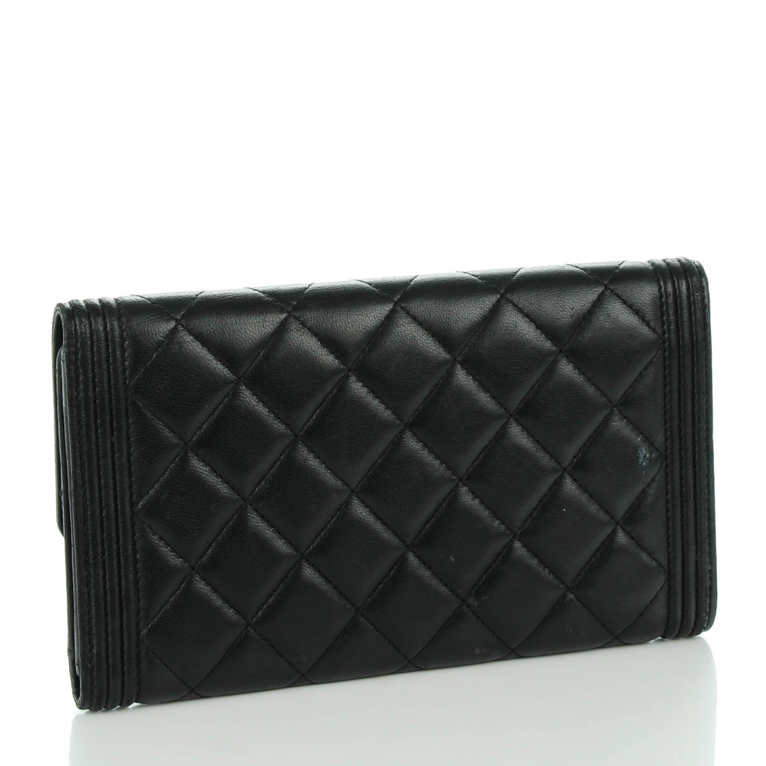 Chanel Lambskin Quilted Large Boy Flap Wallet Black 3 of 10