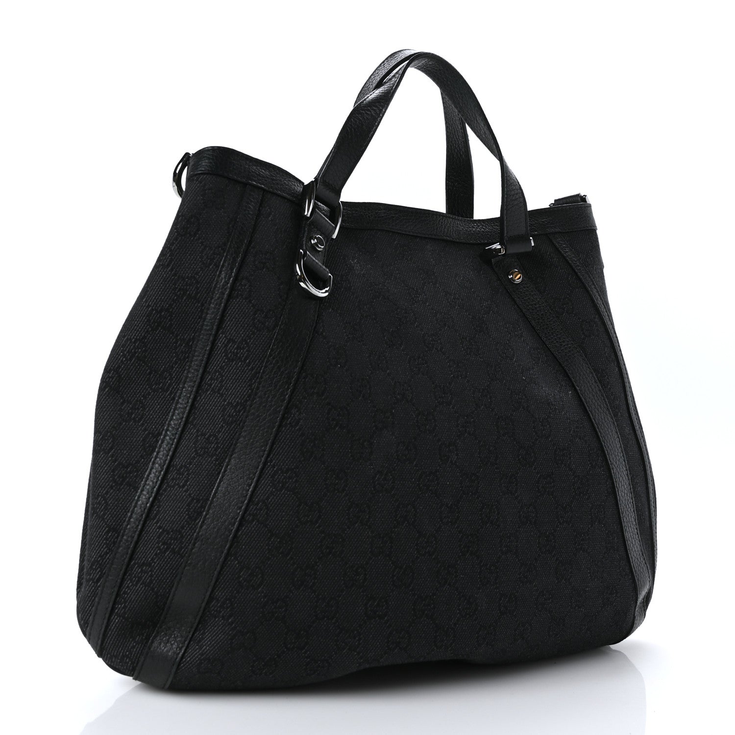 Gucci Monogram Medium Abbey Convertible Tote Black 3 of 9