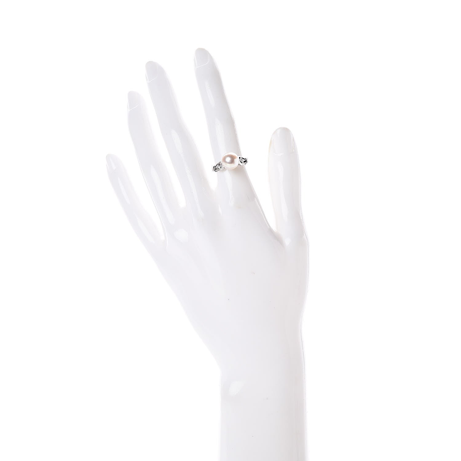 Mikimoto 14K White Gold Diamond Akoya Pearl 8.5mm Ring 49 4.75 2 of 5