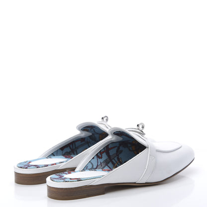 Hermes Calfskin Oz Mules 37 White 4 of 7