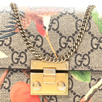 Gucci GG Supreme Monogram Tian Padlock Continental Chain Wallet Beige Multicolor 9 of 11