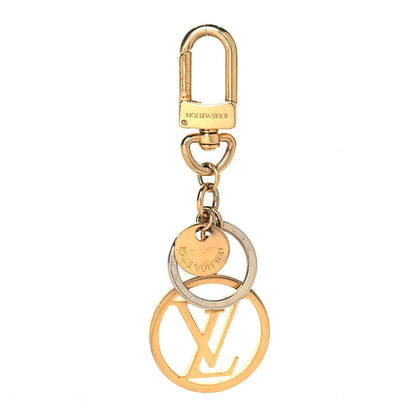 Louis Vuitton Metal LV Circle Bag Charm Key Holder Gold 1 of 4