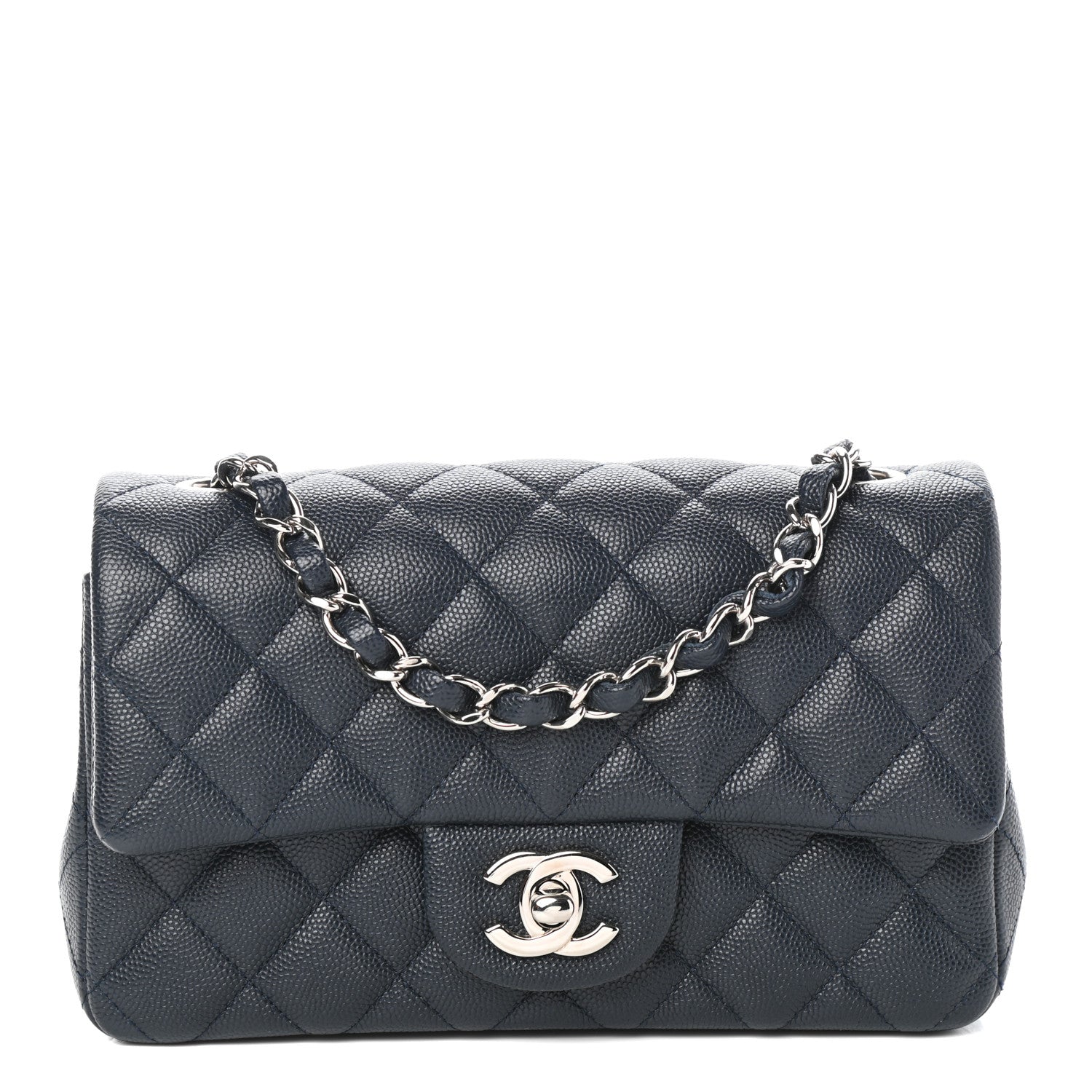 Chanel Caviar Quilted Mini Rectangular Flap Navy 1 of 10