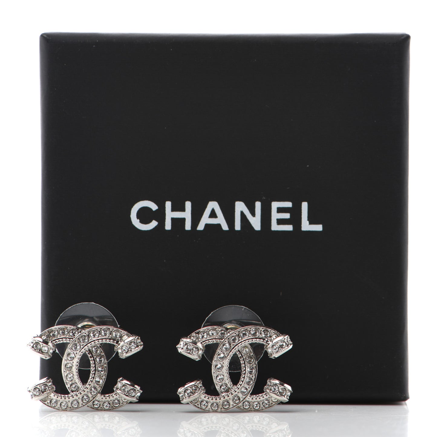 Crystal CC Earrings Silver