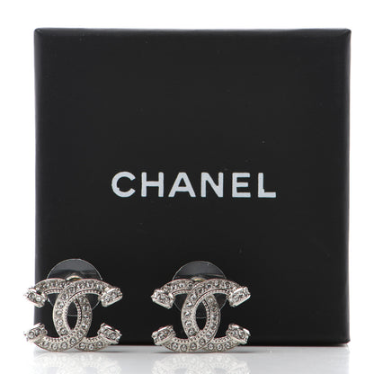 Chanel Crystal CC Earrings Silver 5 of 5