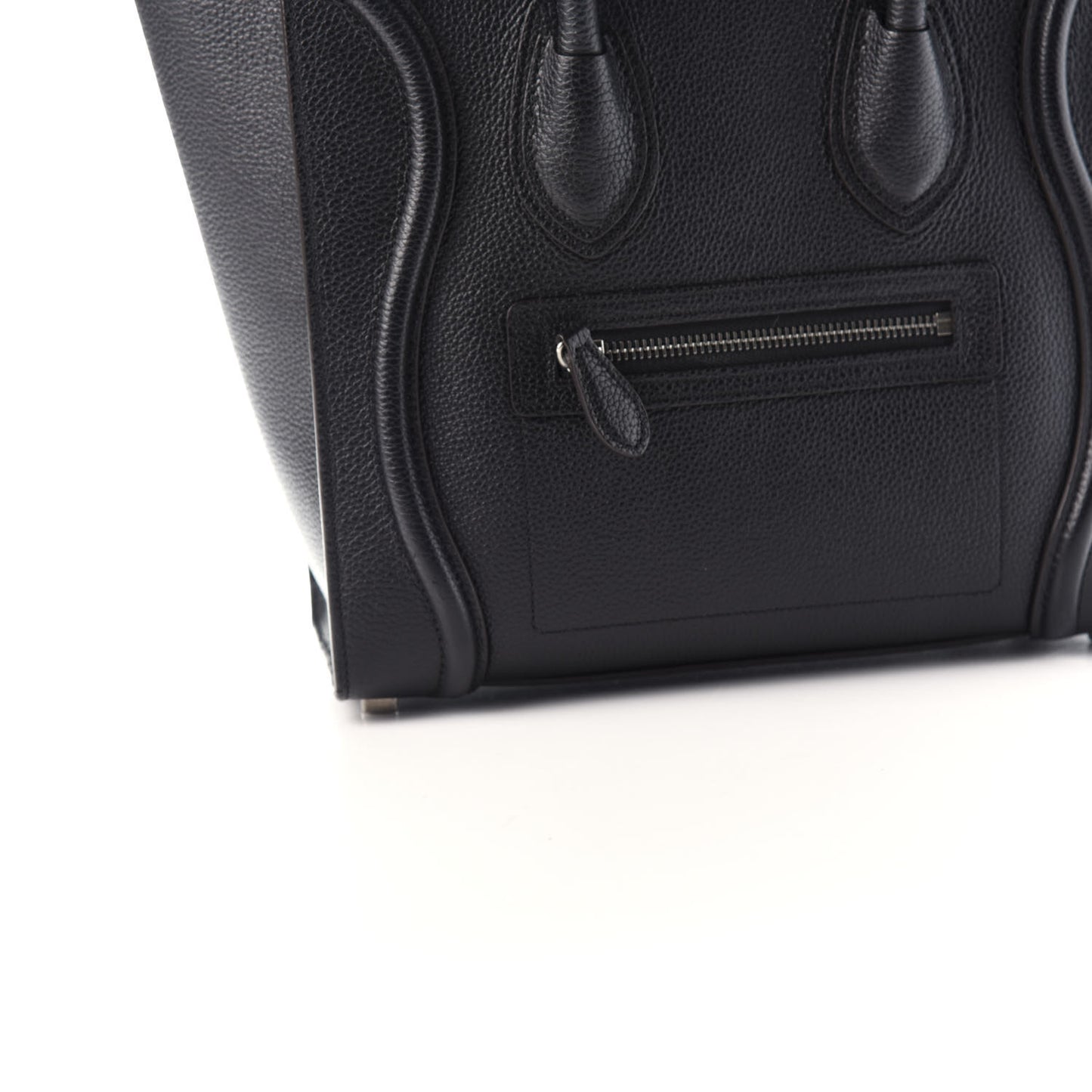 Drummed Calfskin Micro Luggage Black