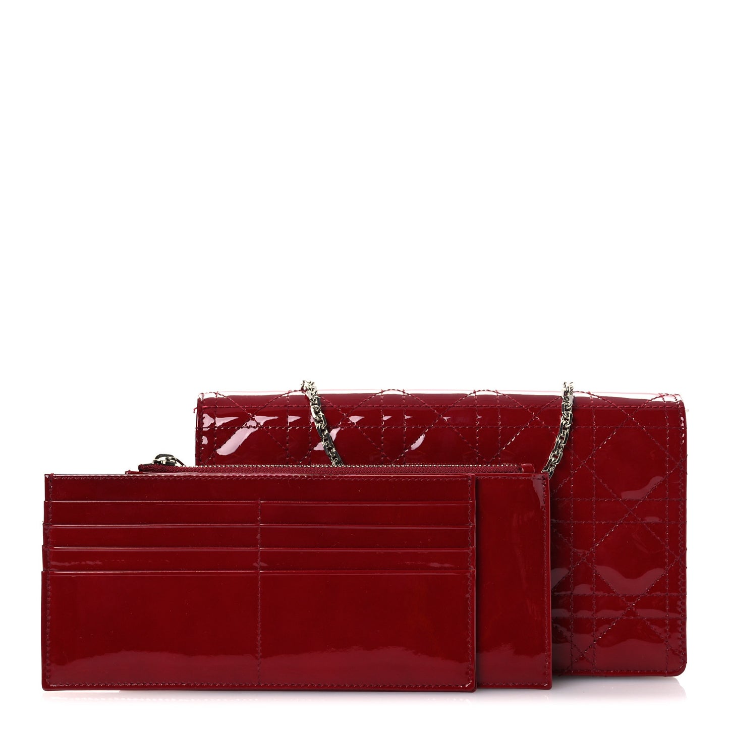 Patent Cannage Lady Dior Clutch Red