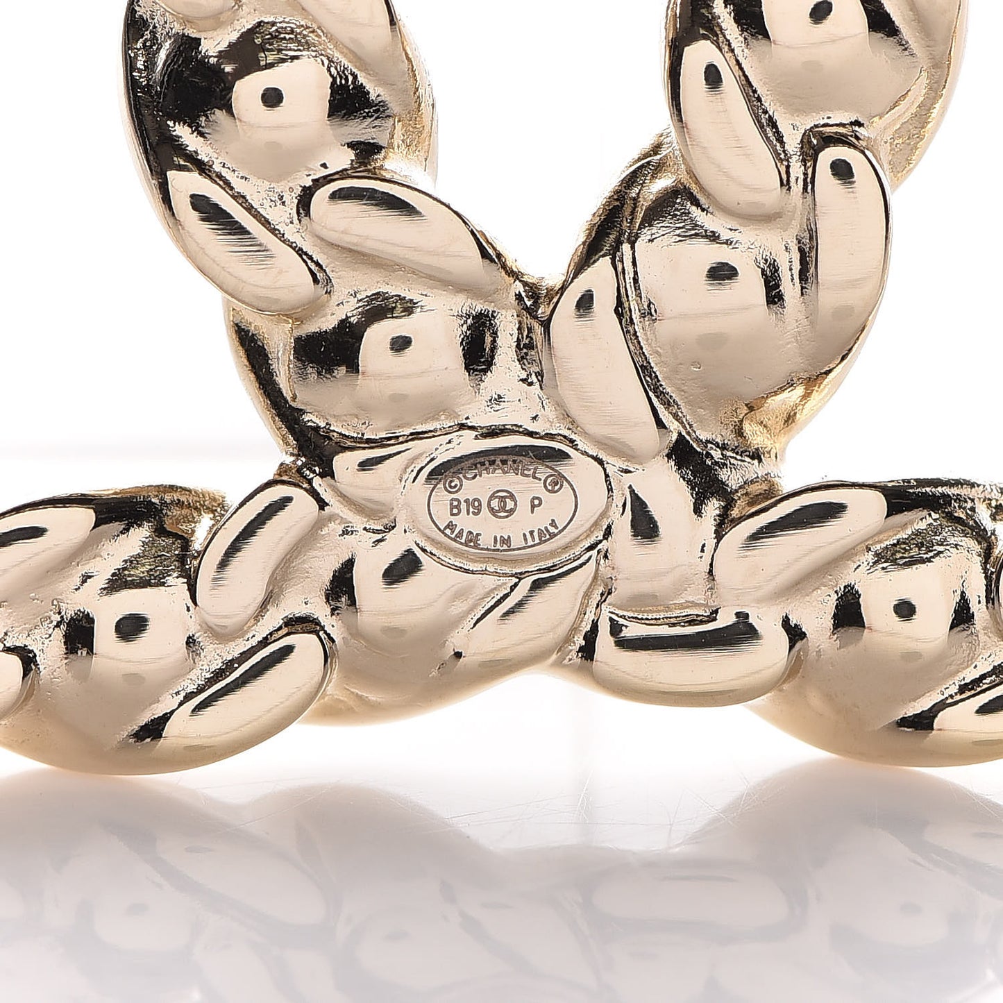 Crystal Pearls Coronation CC Brooch Gold