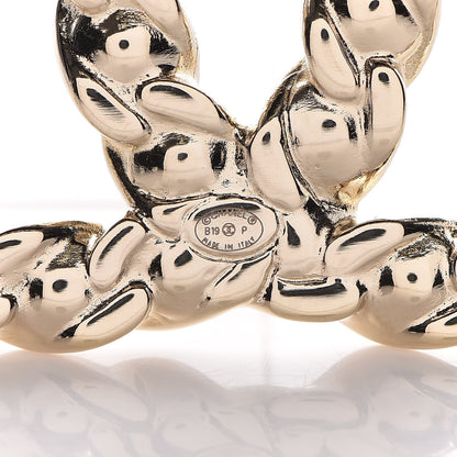 Chanel Crystal Pearls Coronation CC Brooch Gold 4 of 5