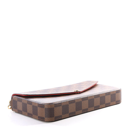 Louis Vuitton Damier Ebene Pochette Felicie Chain Wallet 3 of 12