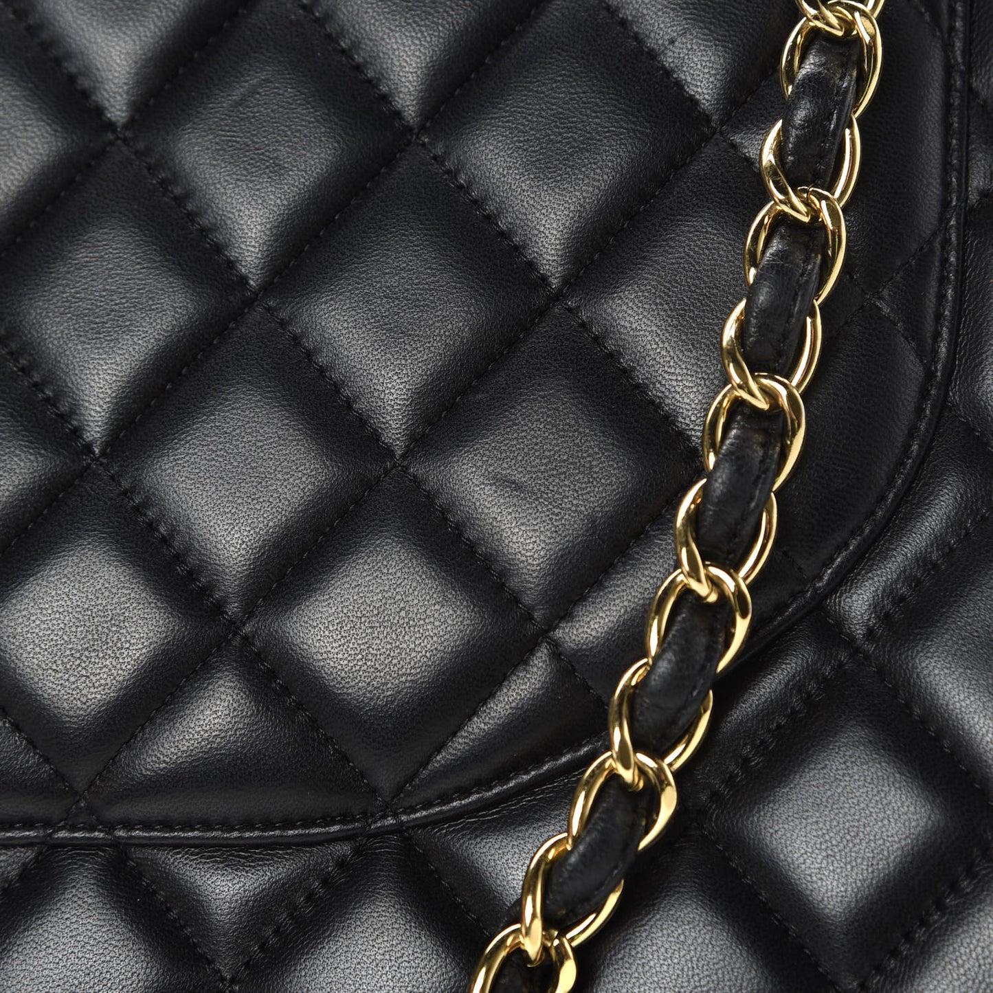 Lambskin Quilted Maxi Double Flap Black
