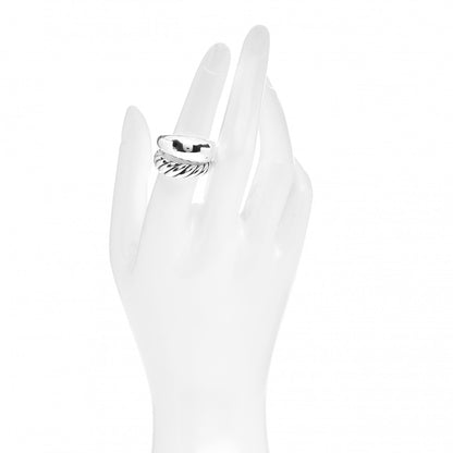 David Yurman Sterling Silver 17mm Pure Form Two Row Ring 54 6.75 2 of 4