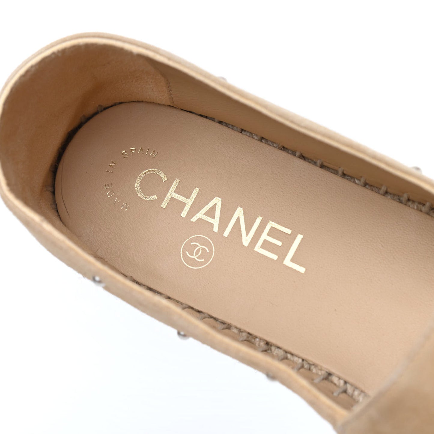 Suede Pearl CC Espadrilles 38 Beige Black