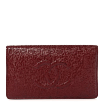 Chanel Caviar Timeless CC Yen Wallet Red 1 of 9
