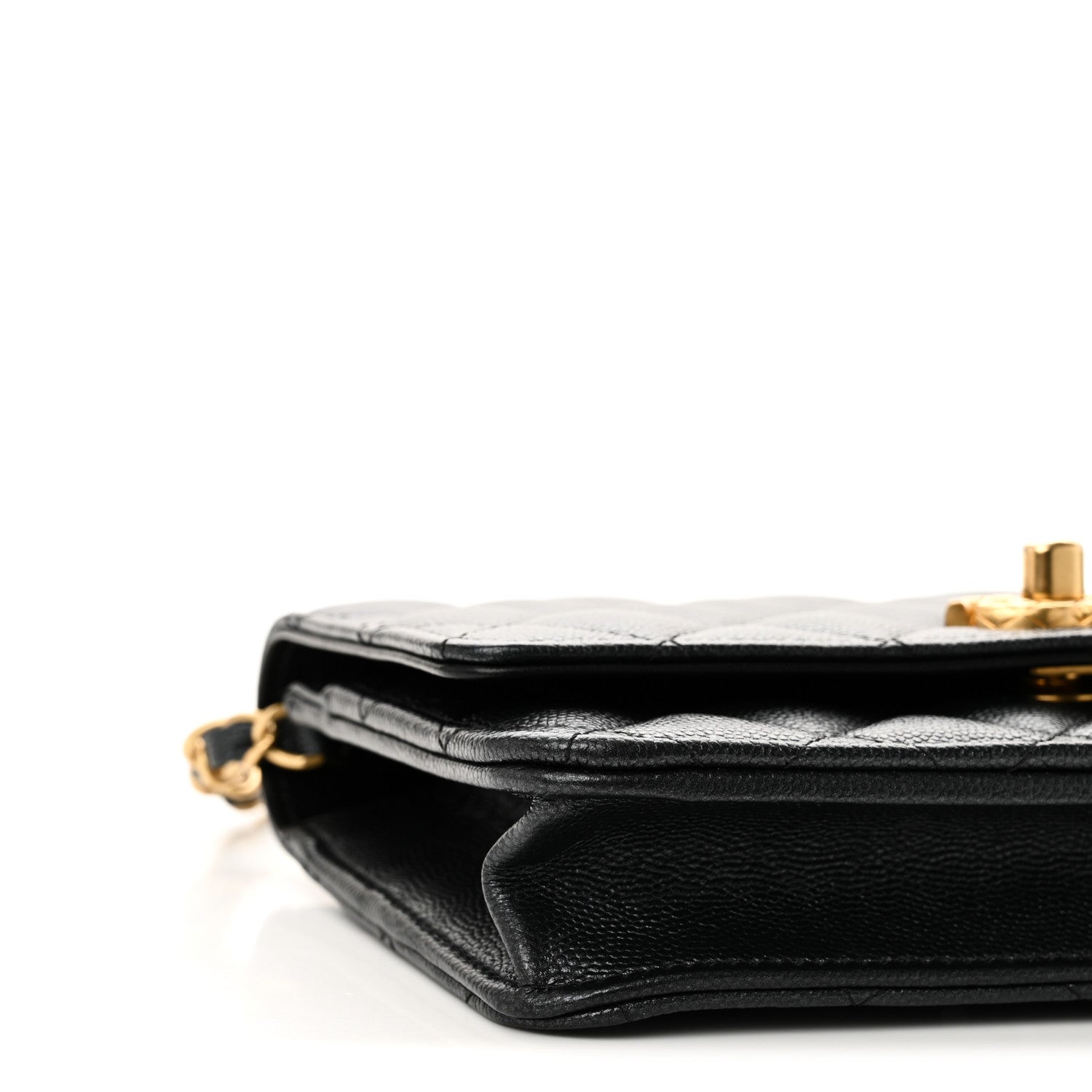 Chanel Pearly Caviar Quilted Fit For You Wallet On Chain WOC Black 10 of 11