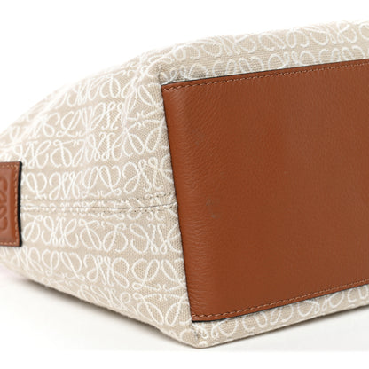 Loewe Jacquard Anagram Calfskin Small Cubi Bag Ecru Tan 9 of 10