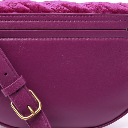 Balenciaga Crushed Velvet Logo Matelasse XXS Souvenir Belt Bag Fuchsia 9 of 11