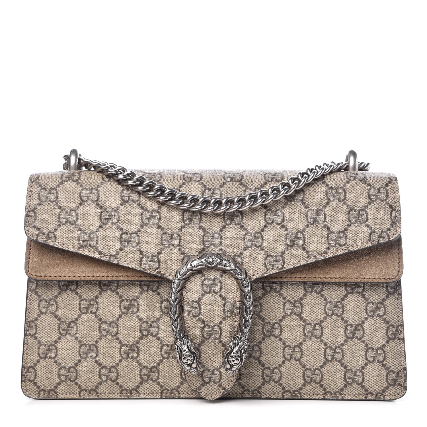 Gucci GG Supreme Monogram Small Dionysus Shoulder Bag Taupe 1 of 9