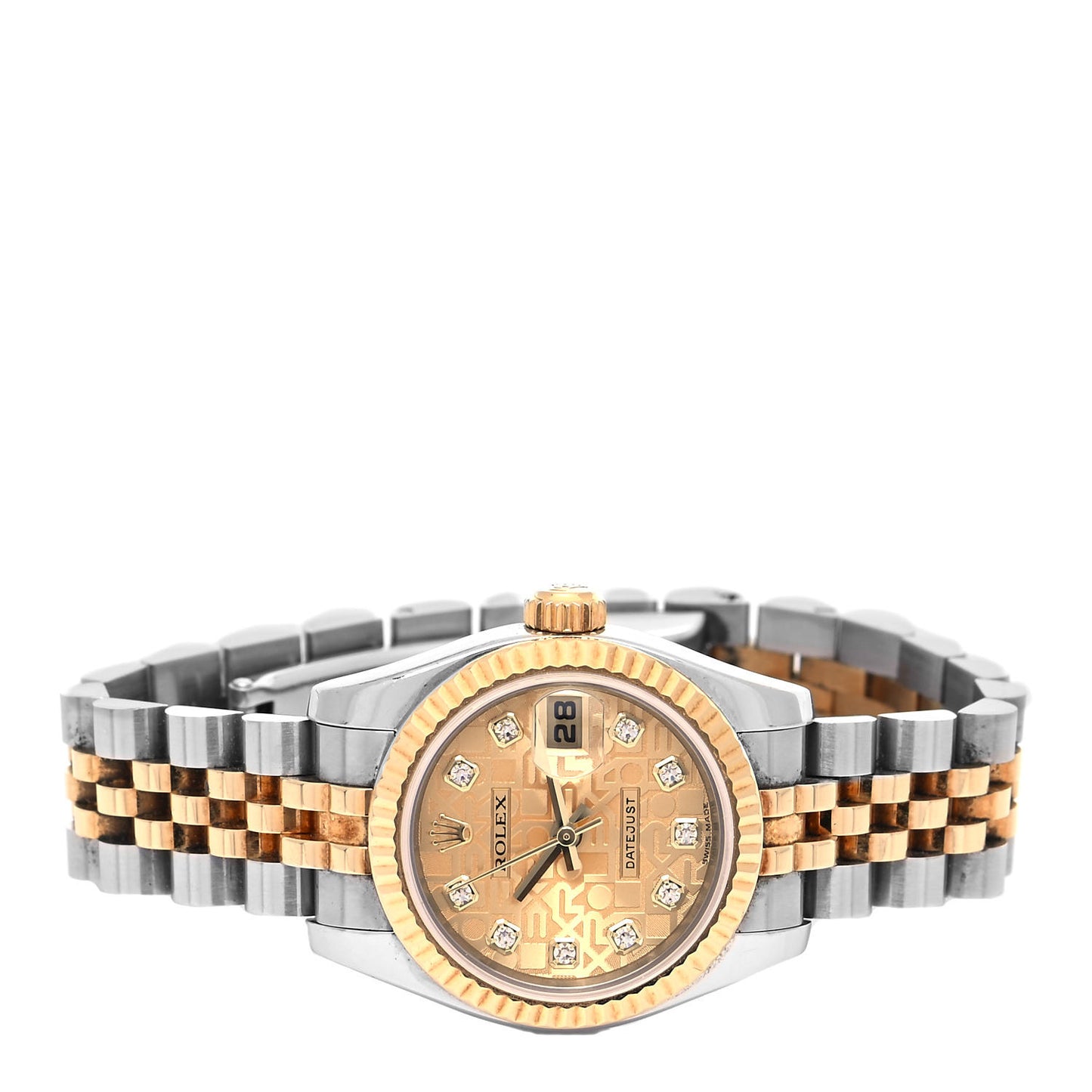 Stainless Steel 18K Yellow Gold Diamond 26mm Oyster Perpetual Datejust Watch Champagne Jubilee 179173