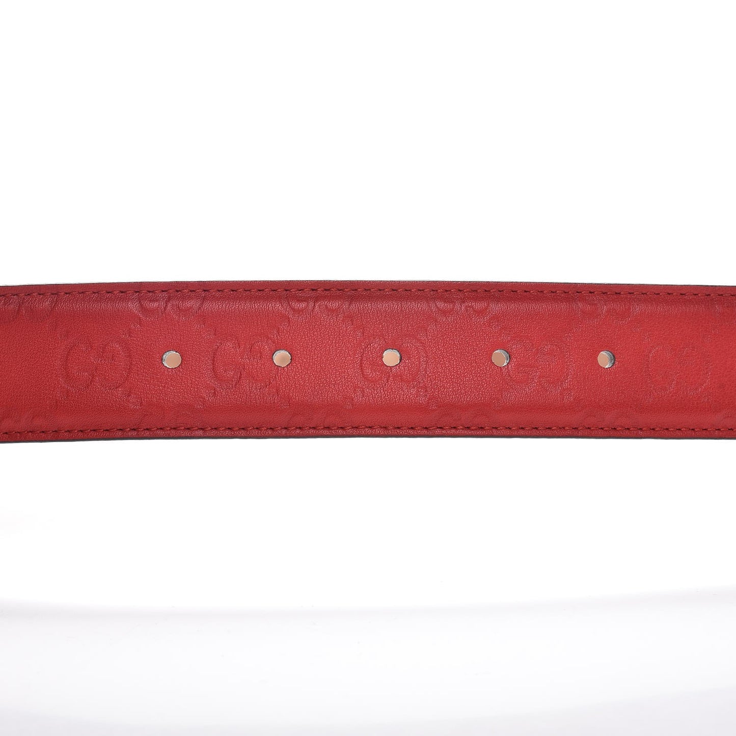 Guccissima Signature Interlocking G 37mm Belt 110 44 Hibiscus Red