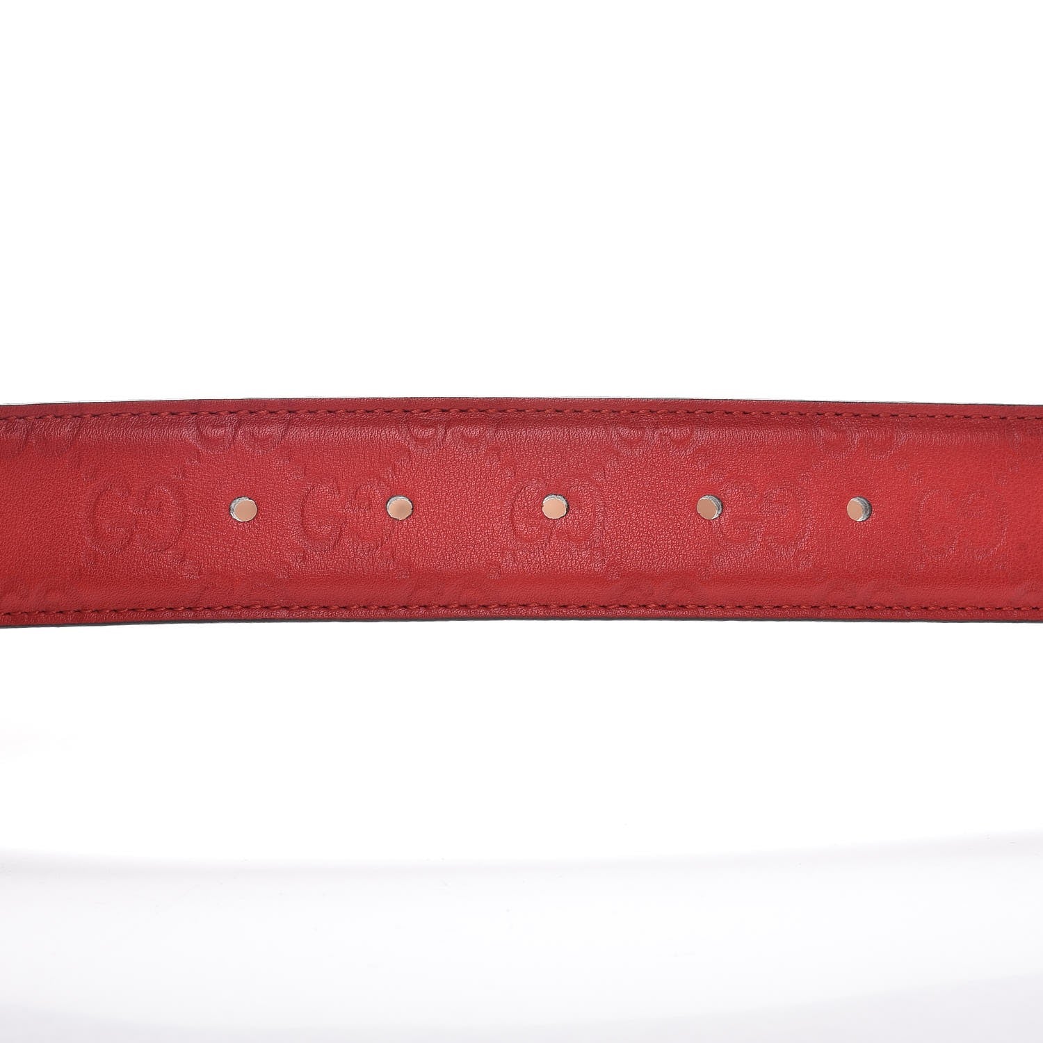 Gucci Guccissima Signature Interlocking G 37mm Belt 110 44 Hibiscus Red 6 of 11