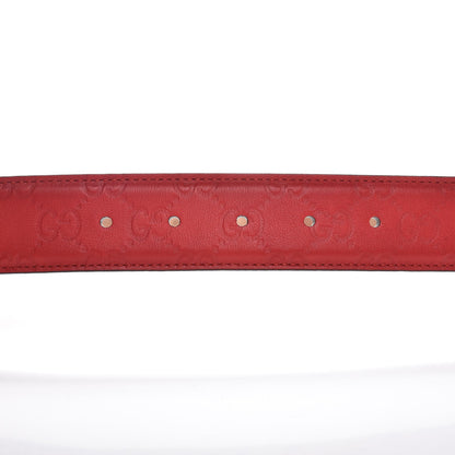 Gucci Guccissima Signature Interlocking G 37mm Belt 110 44 Hibiscus Red 6 of 11
