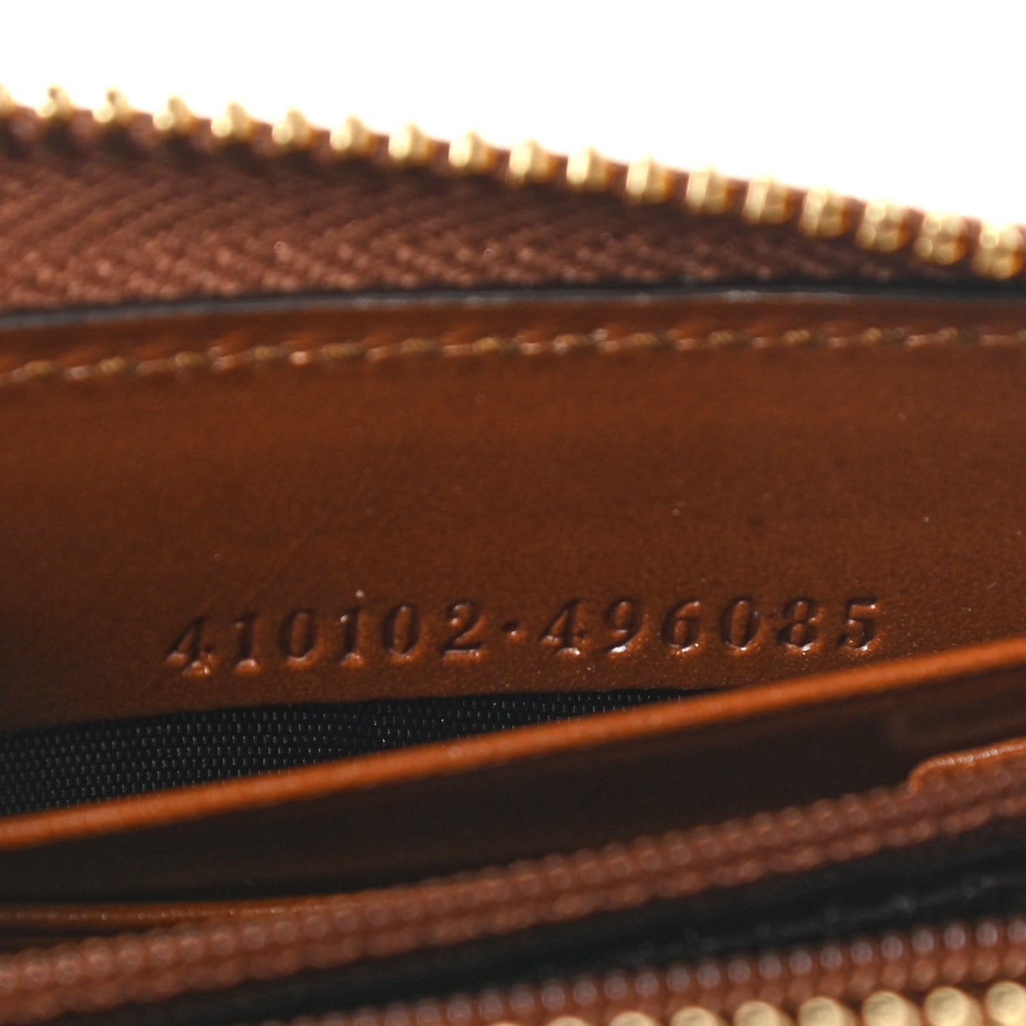 GG Supreme Monogram Cuoio Toscano Zip Around Wallet Beige Ebony Cuir