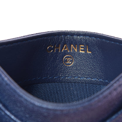 Chanel Iridescent Caviar Quilted Card Holder Blue Fonce 6 of 8