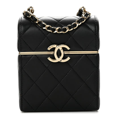 Chanel Lambskin Quilted Small Box With Chain Black 1 of 13