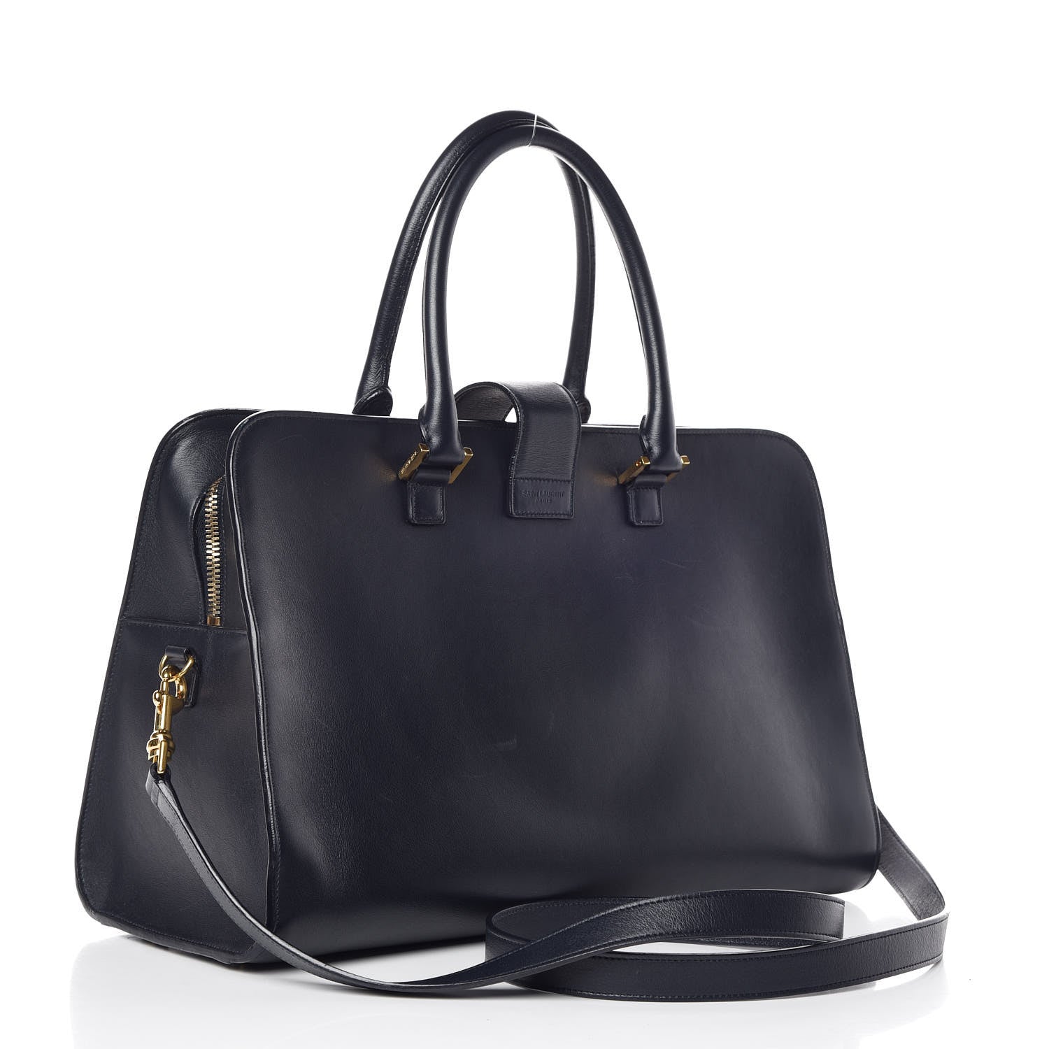 Saint Laurent Calfskin Medium Monogram Cabas Navy 4 of 12