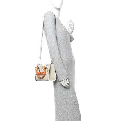 Gucci Wonka Grain Calfskin Mini Diana Tote Bag Mystic White Orange Fluo 2 of 10