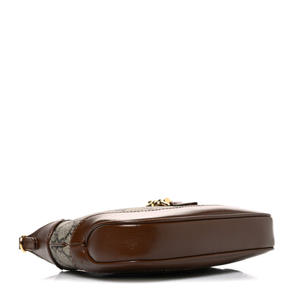 Gucci GG Supreme Monogram Azalea Calfskin Web Mini Jackie 1961 Hobo Beige Ebony Brown Sugar 4 of 10