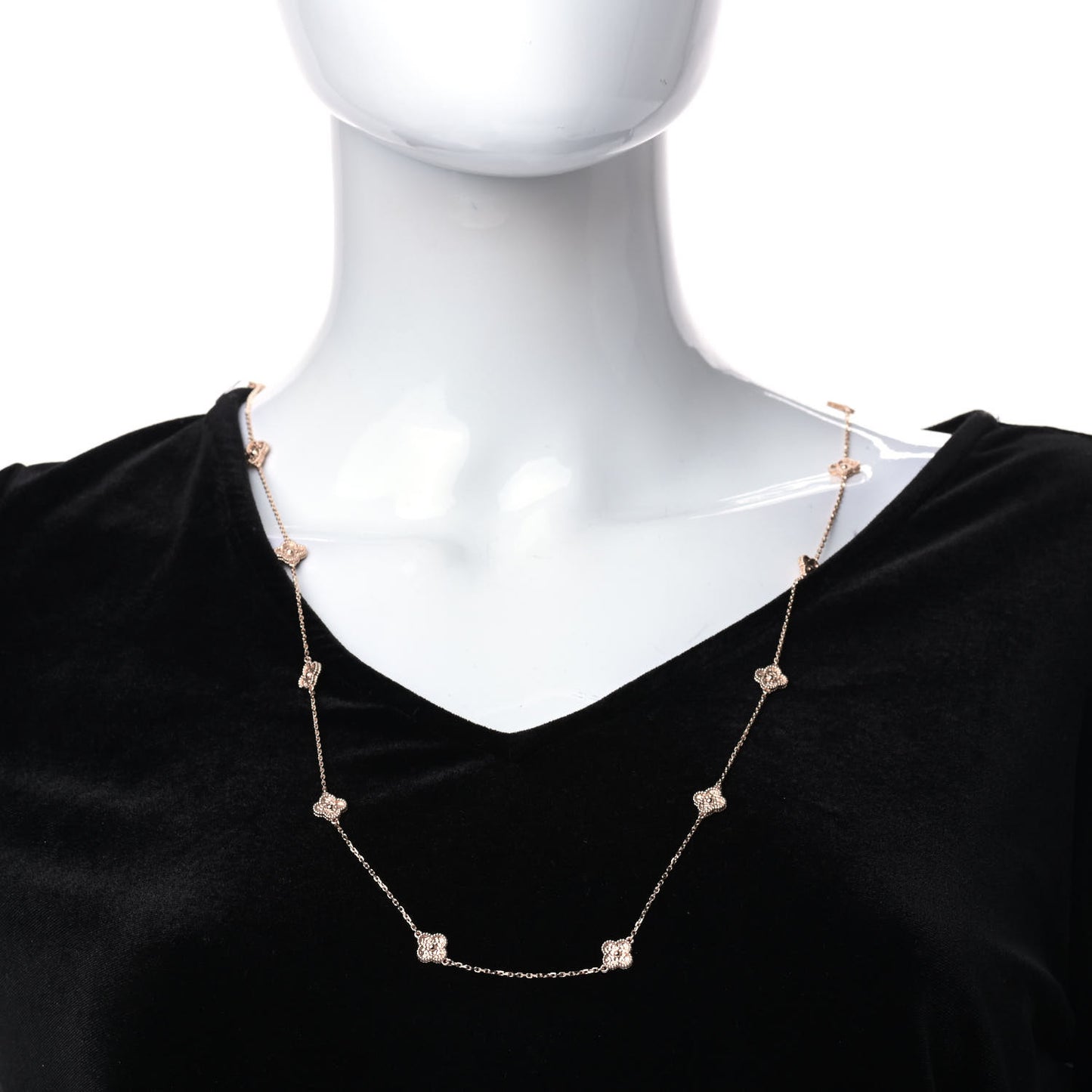 18K Rose Gold 16 Motifs Sweet Alhambra Necklace