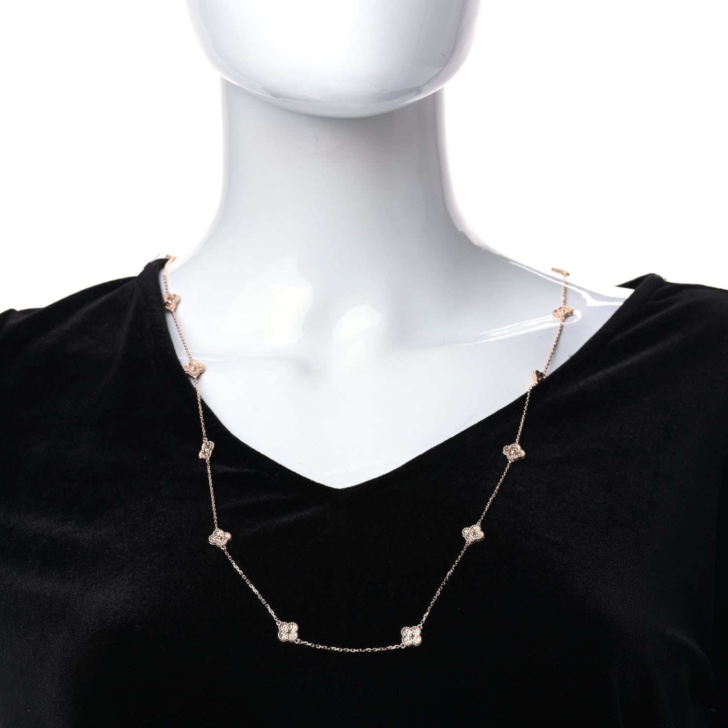Van Cleef & Arpels 18K Rose Gold 16 Motifs Sweet Alhambra Necklace 2 of 6