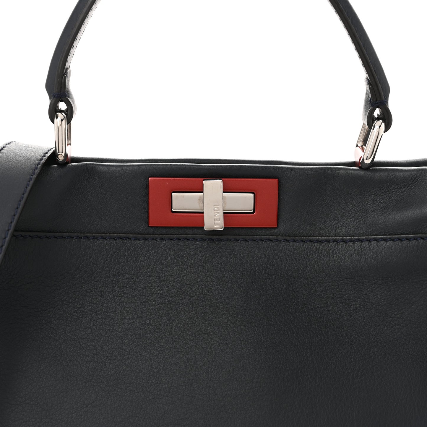 Vitello Seta Shiny Nappa Medium Peekaboo Iconic Satchel Blue Notte Ardesia