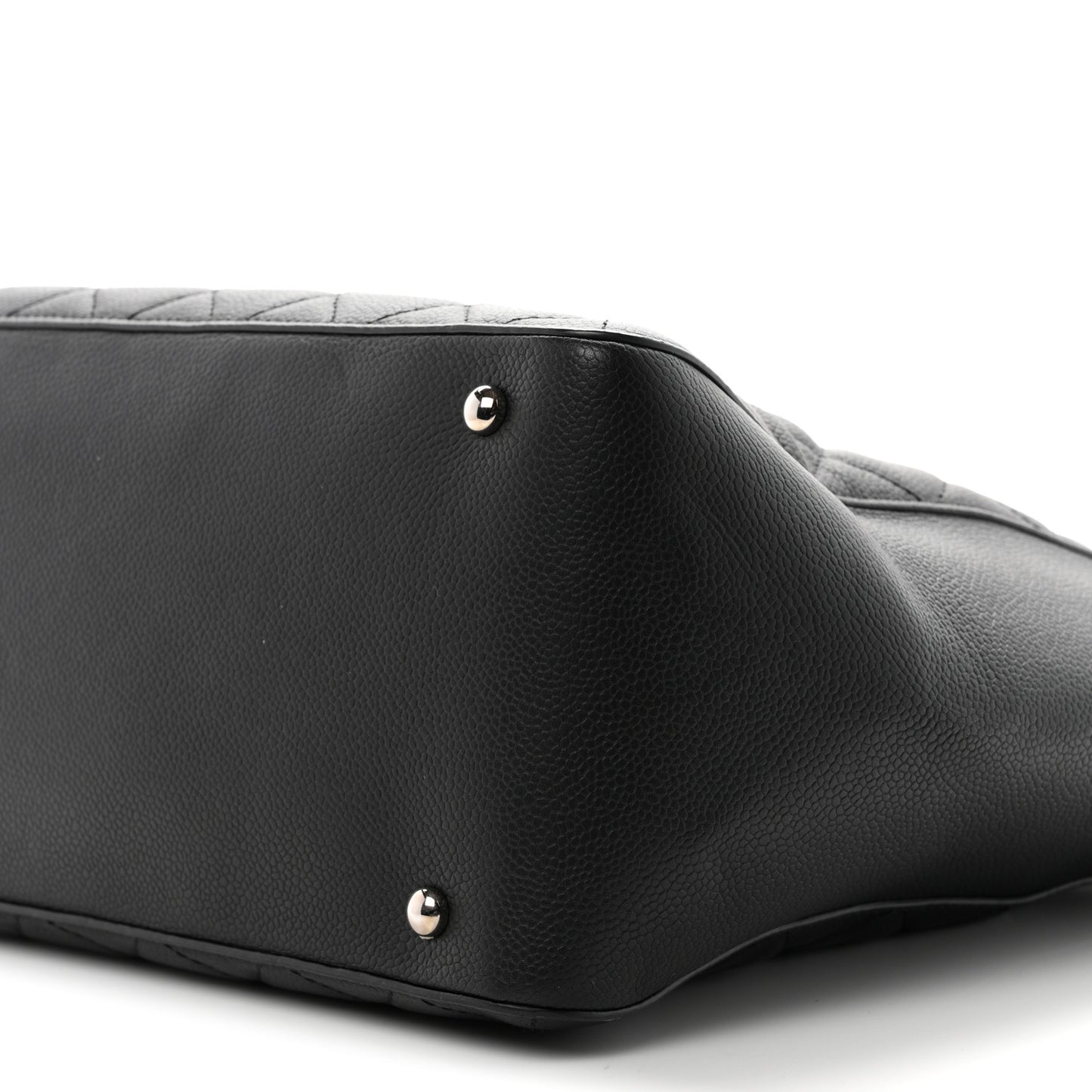 Caviar Quilted Large CC Box Shopping Tote Black