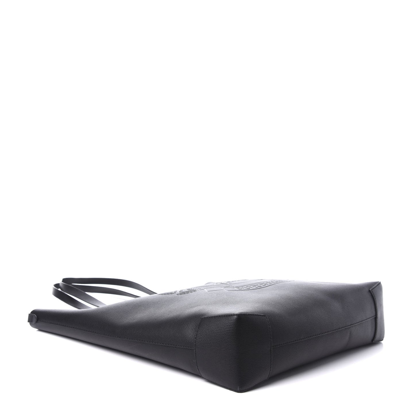 Calfskin Crest Embossed Large Tote Black