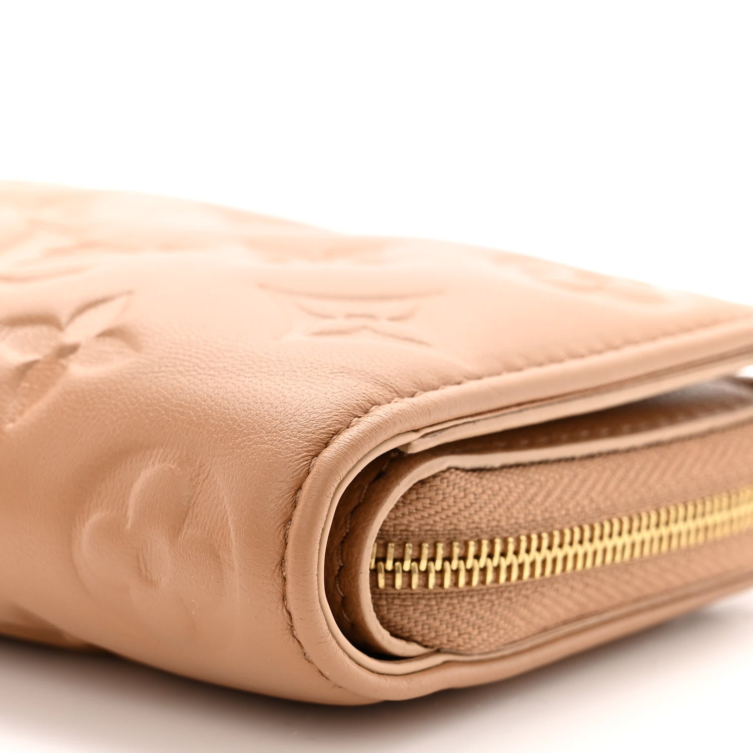 Louis Vuitton Lambskin Embossed Monogram Lou Coussin Wallet Camel 10 of 11