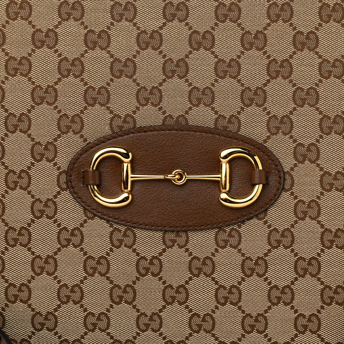 Monogram Calfskin Large Horsebit 1955 Tote Bag Beige Brown Sugar