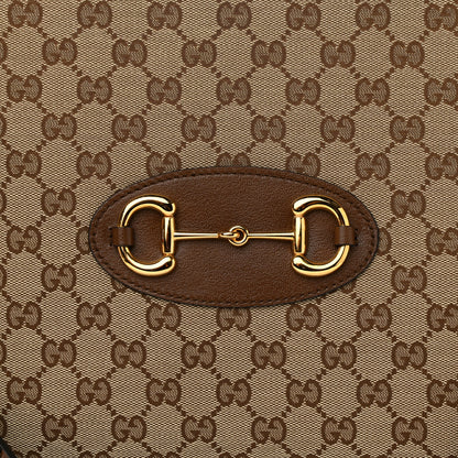 Gucci Monogram Calfskin Large Horsebit 1955 Tote Bag Beige Brown Sugar 8 of 10