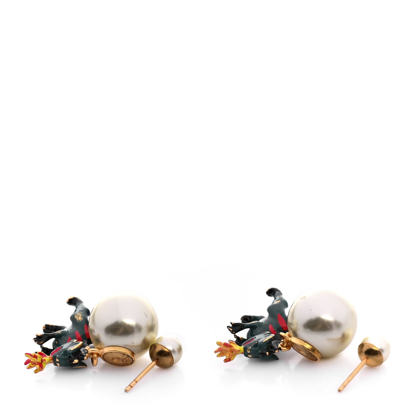 Pearl Mise En Dior Dragon Tribal Earrings