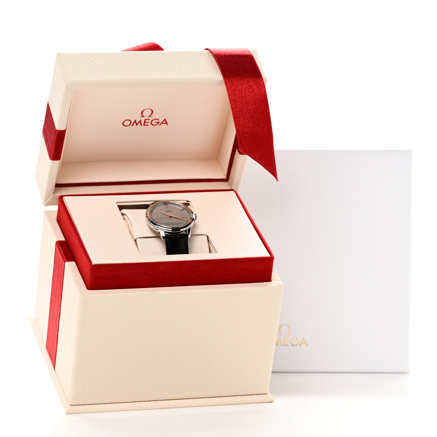 Omega Stainless Steel Alligator 30mm De Ville Prestige Quartz Watch Silver 434.10.30.60.06.001 5 of 5