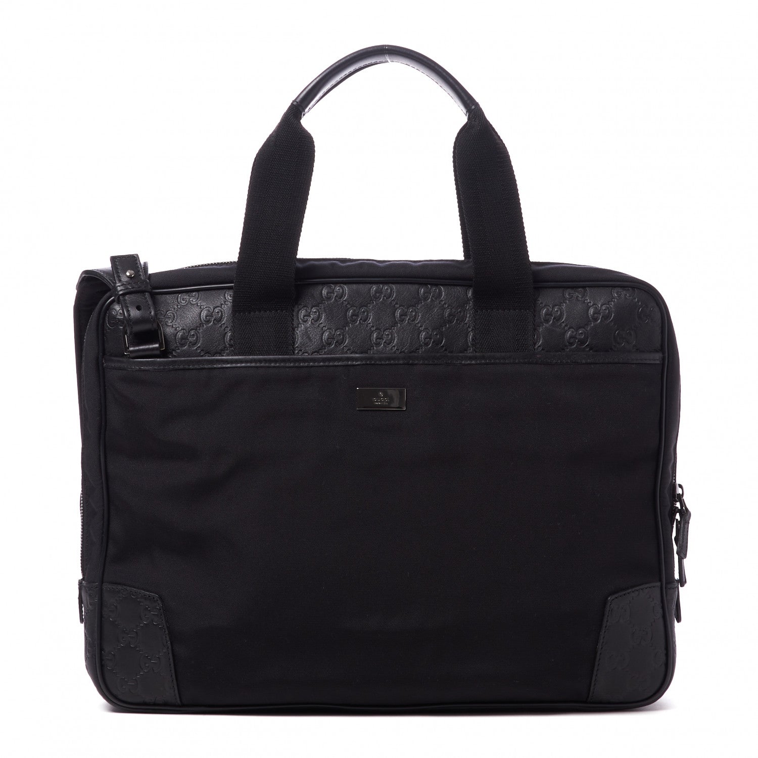 Gucci Guccissima Nylon Briefcase Black 1 of 8