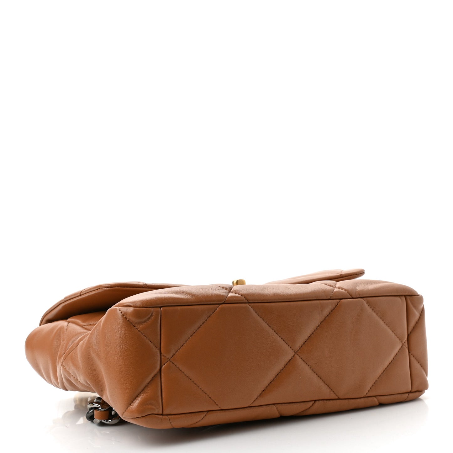 Lambskin Quilted Large Chanel 19 Flap Brown