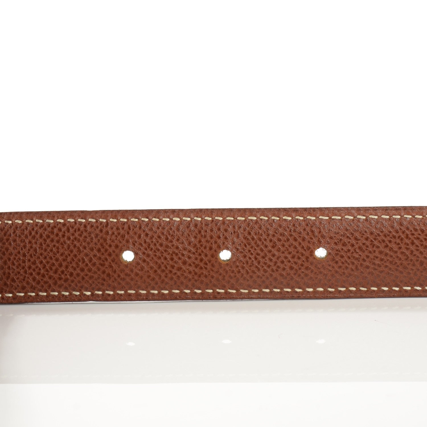 Hermes Box Courchevel 18mm H Belt 76 Noir Cognac 4 of 9
