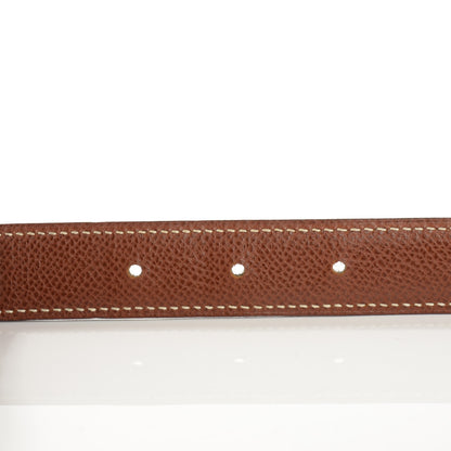 Hermes Box Courchevel 18mm H Belt 76 Noir Cognac 4 of 9